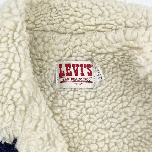 Vintage Levis San Francisco Sherpa Lined Denim Trucker Jacket Made in USA - Picture 3 of 7